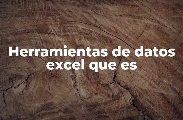 Herramientas de Datos Excel que es