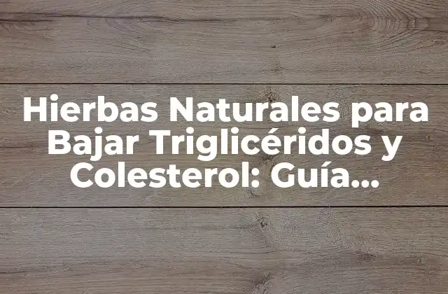 Hierbas Naturales para Bajar Triglicéridos y Colesterol: Guía Completa