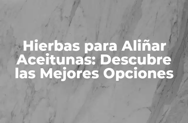 Hierbas para Aliñar Aceitunas: Descubre las Mejores Opciones
