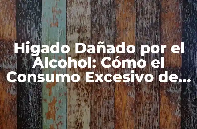 Higado Dañado por el Alcohol: Cómo el Consumo Excesivo de Bebidas Alcohólicas Afecta la Salud Del Hígado