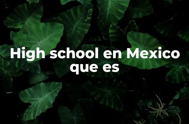 High School en Mexico que es 2 ¿Cómo funciona el sistema educativo en la etapa de high school en México?
