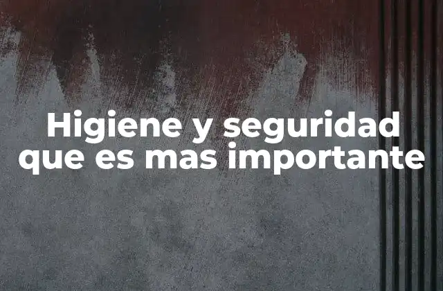Higiene y Seguridad que es mas Importante