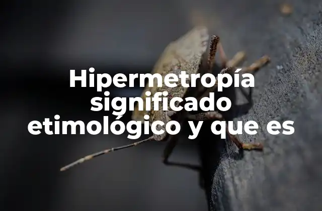 Hipermetropía Significado Etimológico y que es