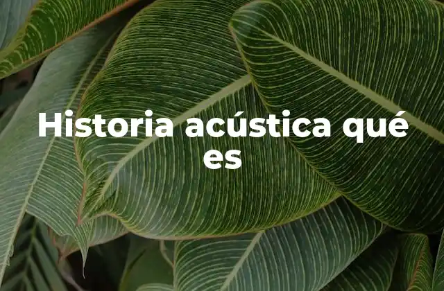 Historia Acústica Qué es