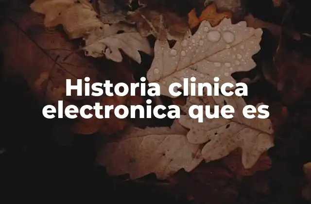 Historia Clinica Electronica que es