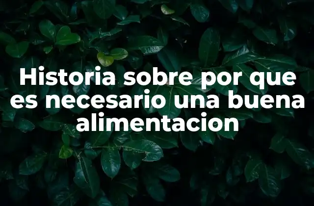 Historia sobre por que es Necesario una Buena Alimentacion