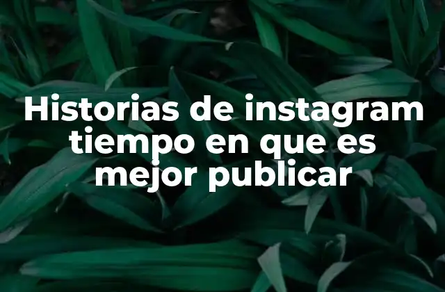 Historias de Instagram Tiempo en que es Mejor Publicar