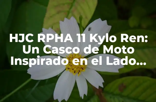 Hjc Rpha 11 Kylo Ren: un Casco de Moto Inspirado en el Lado Oscuro