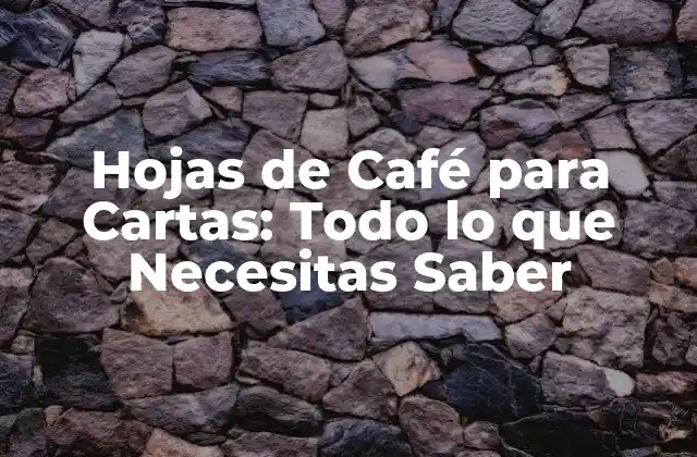 Hojas de Café para Cartas: Todo Lo que Necesitas Saber