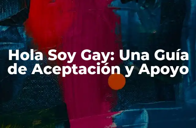 Hola Soy Gay: una Guía de Aceptación y Apoyo