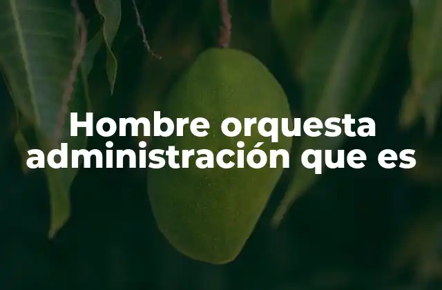 Hombre Orquesta Administración que es