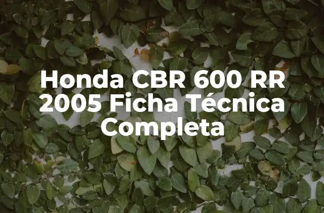Honda Cbr 600 Rr 2005 Ficha Técnica Completa 2 Motor y Potencia