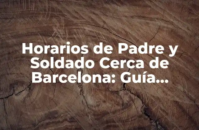 Horarios de Padre y Soldado Cerca de Barcelona: Guía Completa