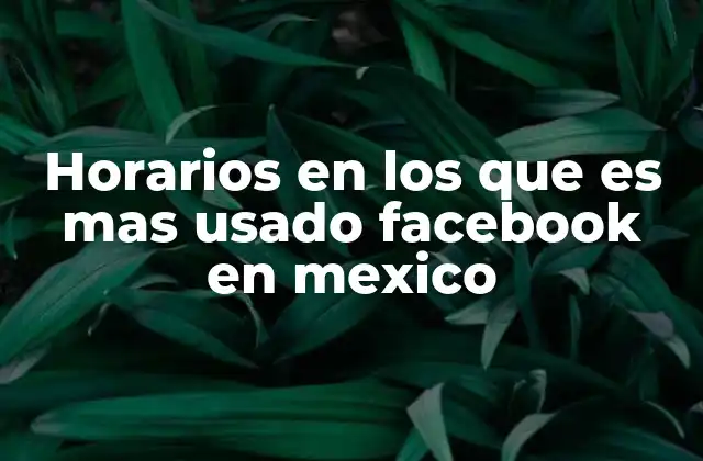 Horarios en los que es mas Usado Facebook en Mexico