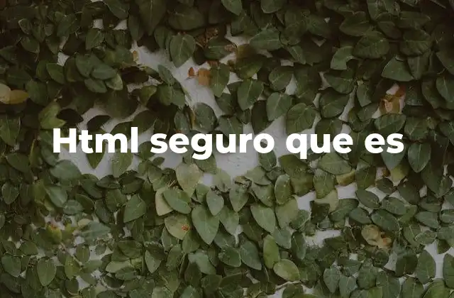 Html Seguro que es