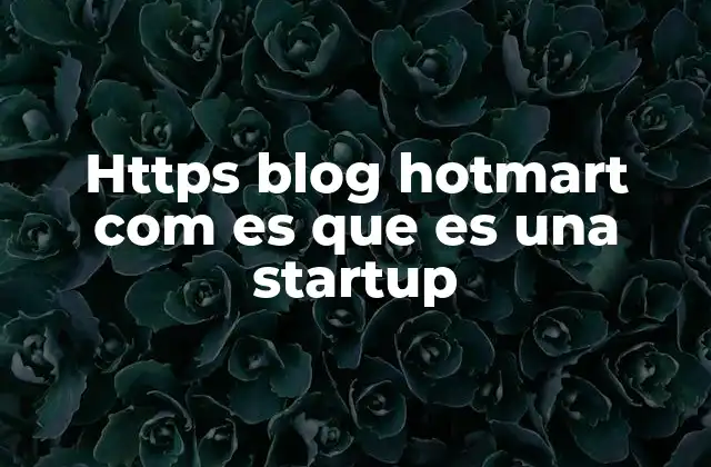 Https Blog Hotmart Com es que es una Startup