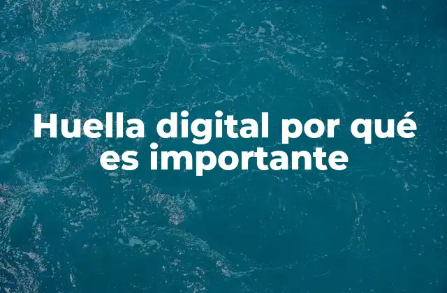 Huella Digital por Qué es Importante