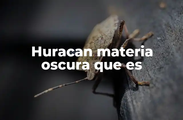 Huracan Materia Oscura que es
