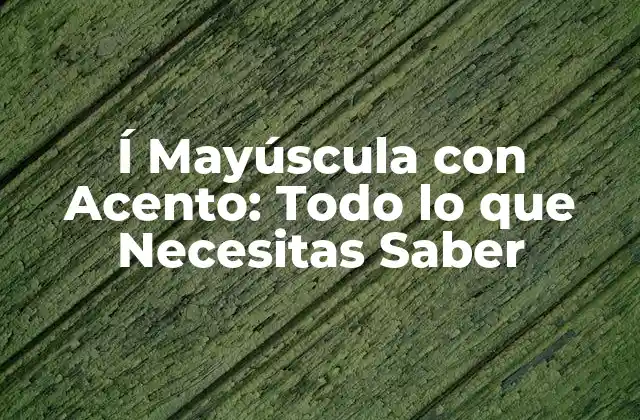 Í Mayúscula con Acento: Todo Lo que Necesitas Saber
