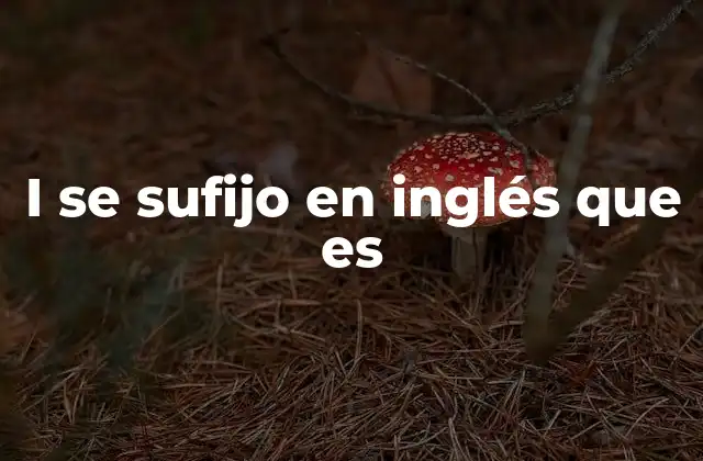 I Se Sufijo en Inglés que es