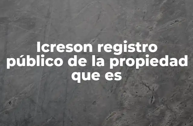 Icreson Registro Público de la Propiedad que es