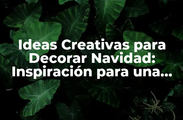 Ideas Creativas para Decorar Navidad: Inspiración para una Temporada Festiva