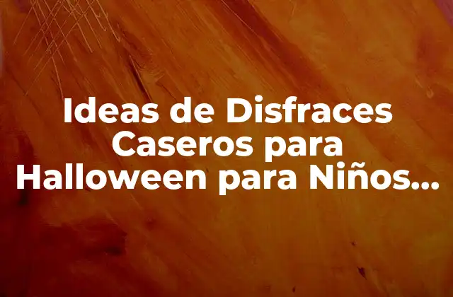 Ideas de Disfraces Caseros para Halloween para Niños de 2 Años
