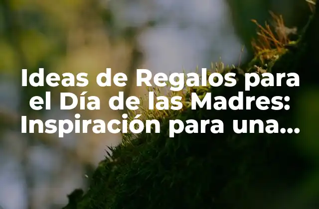 Ideas de Regalos para el Día de las Madres: Inspiración para una Celebración Especial