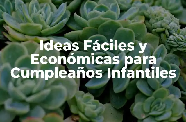 Ideas Fáciles y Económicas para Cumpleaños Infantiles