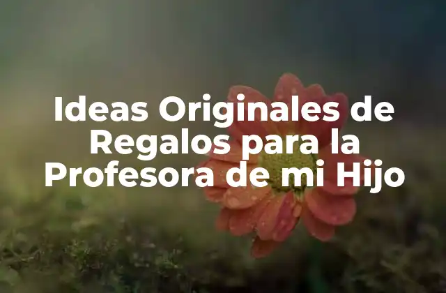 Ideas Originales de Regalos para la Profesora de Mi Hijo