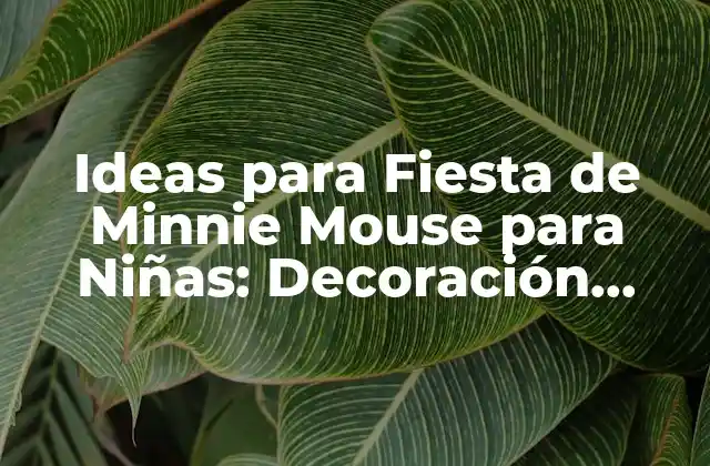 Ideas para Fiesta de Minnie Mouse para Niñas: Decoración, Juegos y Actividades