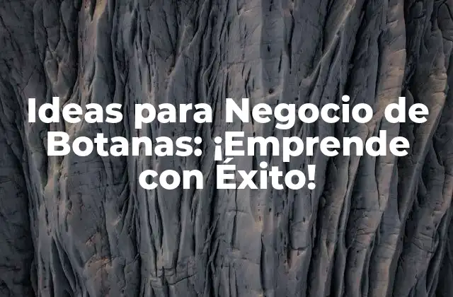 Ideas para Negocio de Botanas: ¡emprende con Éxito!