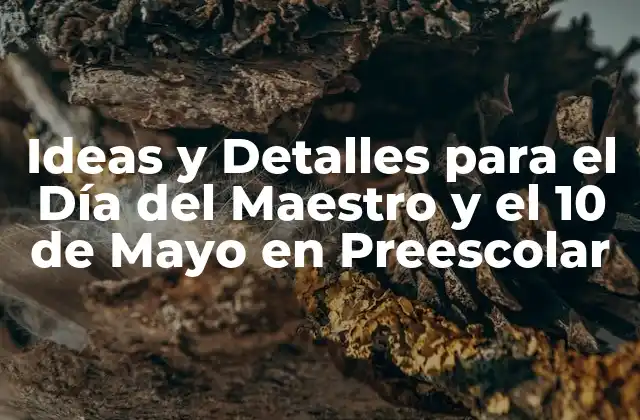 Ideas y Detalles para el Día Del Maestro y el 10 de Mayo en Preescolar