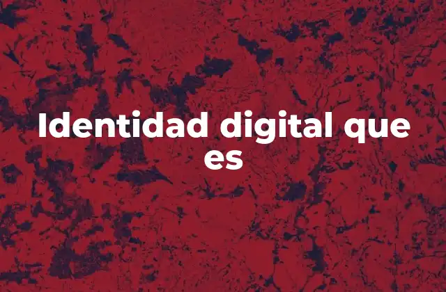Identidad Digital que es
