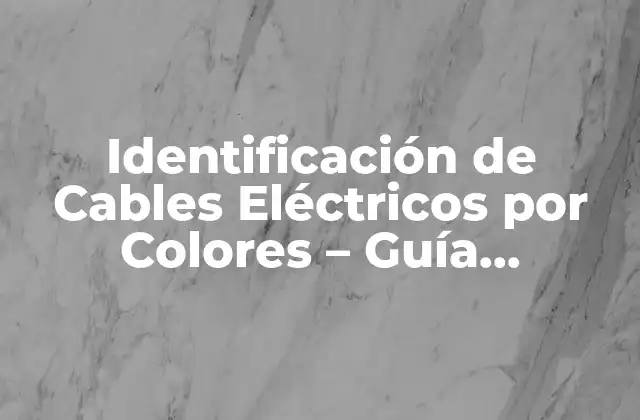 ¿Por qué es Importante la Identificación de Cables Eléctricos por Colores?