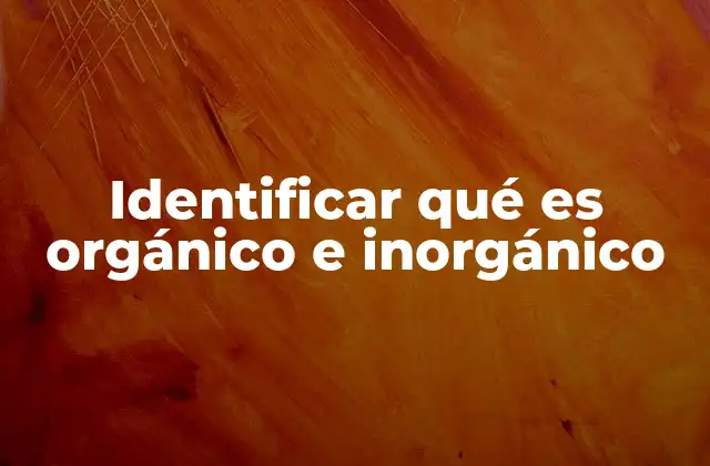 Identificar Qué es Orgánico e Inorgánico 2 Diferencias entre compuestos orgánicos e inorgánicos