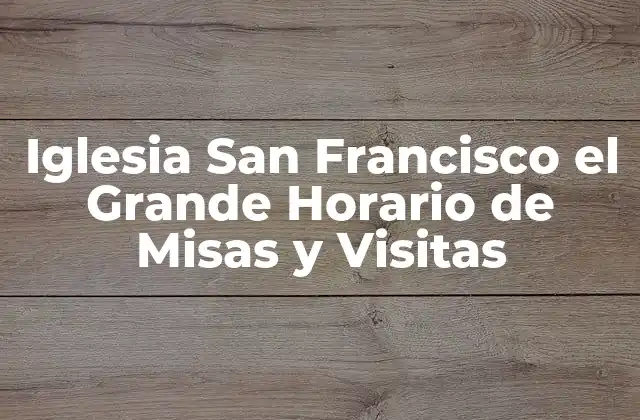 Iglesia San Francisco el Grande Horario de Misas y Visitas