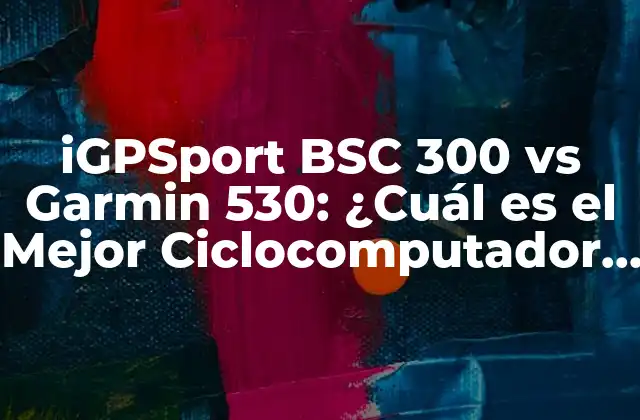 Igpsport Bsc 300 Vs Garmin 530: ¿cuál es el Mejor Ciclocomputador para Tus Necesidades?