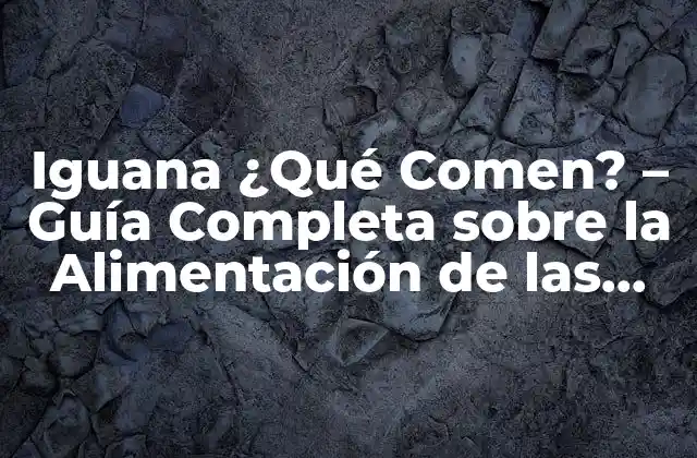 Iguana ¿qué Comen? - Guía Completa sobre la Alimentación de las Iguanas 2 La Dieta Natural de las Iguanas