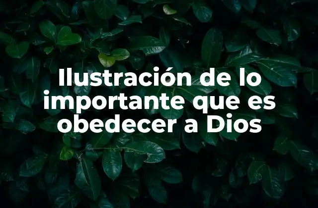 Ilustración de Lo Importante que es Obedecer a Dios