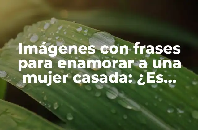Imágenes con Frases para Enamorar a una Mujer Casada: ¿es Posible?
