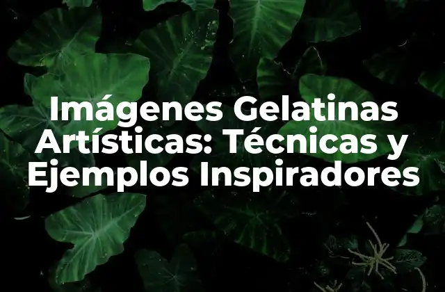 Imágenes Gelatinas Artísticas: Técnicas y Ejemplos Inspiradores