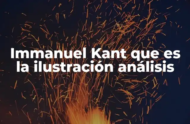 Immanuel Kant que es la Ilustración Análisis
