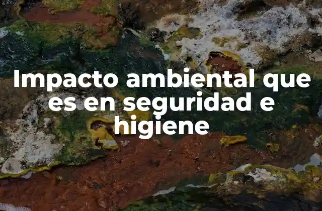 Impacto Ambiental que es en Seguridad e Higiene
