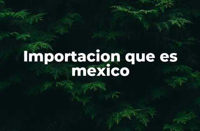 Importacion que es Mexico