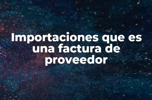 Importaciones que es una Factura de Proveedor 2 La importancia de los documentos en el comercio internacional