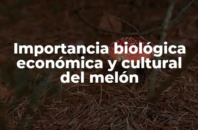 Importancia Biológica Económica y Cultural Del Melón