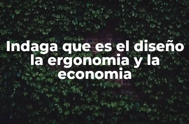Indaga que es el Diseño la Ergonomia y la Economia
