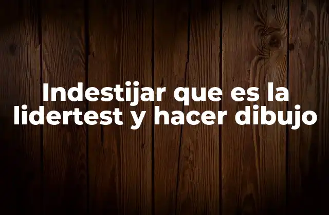Indestijar que es la Lidertest y Hacer Dibujo