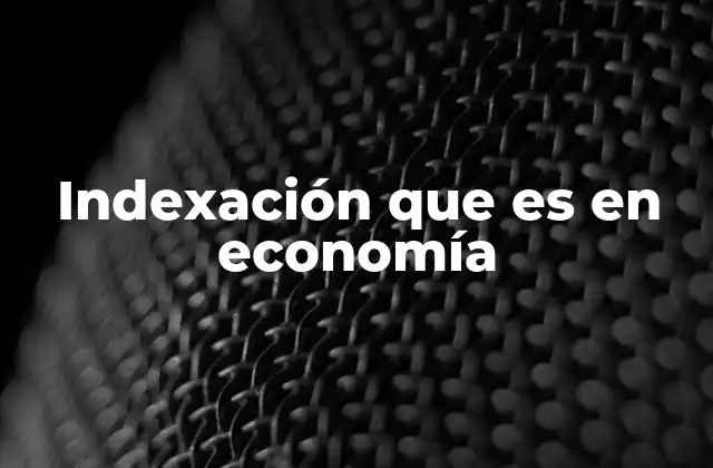 Indexación que es en Economía
